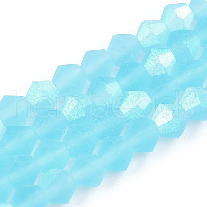 Imitate Austrian Crystal Bicone Frosted Glass Beads Strands EGLA-A039-T2mm-MB20-1