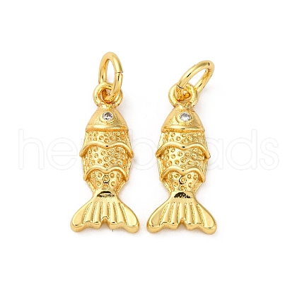 Brass Micro Pave Cubic Zirconia Pendants KK-I276-07G-1