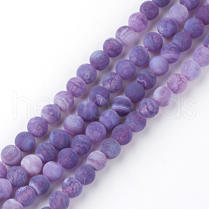 Natural Fire Crackle Agate Bead Strands G-S216-6mm-04-1