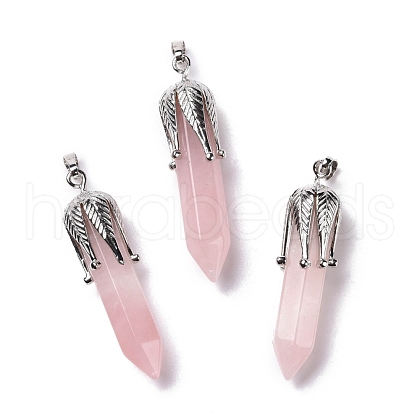 Natural Rose Quartz Big Pendants G-E059-03AS-08-1