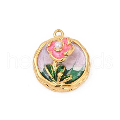 304 Stainless Steel Enamel Pendants STAS-C121-07C-G-1