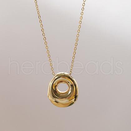 Brass Chunky Initial Pendant Necklaces WG97A63-15-1