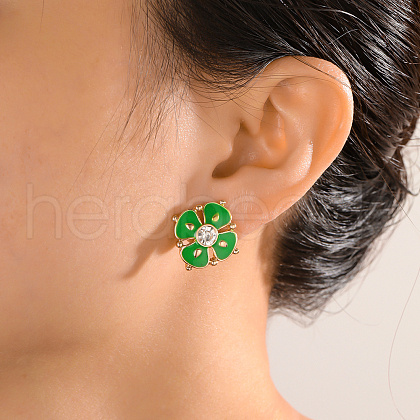 Flower Alloy Clip-on Earrings JF4361-2-1