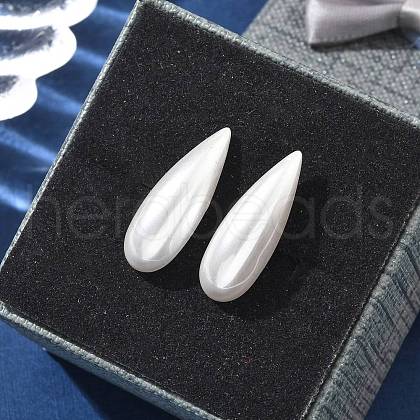 304 Stainless Steel Plastic Imitation Pearl Stud Earrings EJEW-R030-01G-01-1