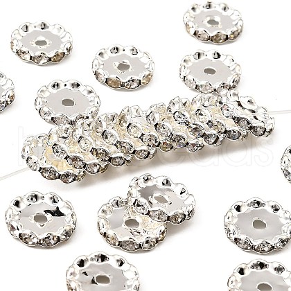 Brass Middle East Rhinestone Spacer Beads RSB044-NFS-1