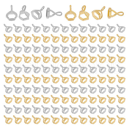 GOMAKERER 140Pcs 2 Colors Alloy Pendant Bails FIND-GO0002-15-1