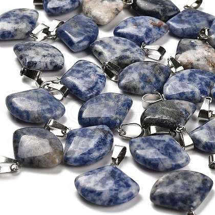 Natural Blue Spot Jasper Pendants G-Z067-05P-04-1
