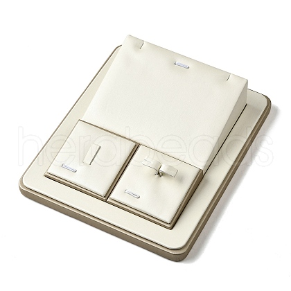 Rectangle Imitation Leather Jewelry Set Display Tray ODIS-K005-05-1