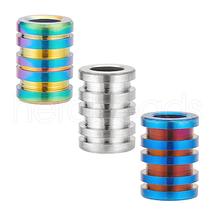 Unicraftale 3Pcs 3 Style Titanium Alloy European Beads FIND-UN0002-91-1