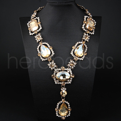 Alloy & Glass Pendant Necklaces for Women FS-WGBD771-06-1