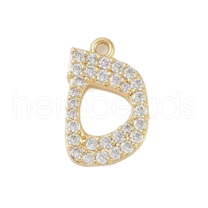 Rack Plating Brass Micro Pave Clear Cubic Zirconia Pendants KK-A224-03C-G-1