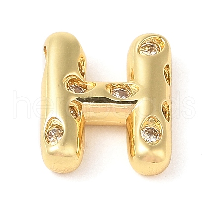 Brass Micro Pave Clear Cubic Zirconia Pendant KK-Z046-01G-H-1