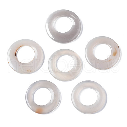 Natural Grey Agate Pendants G-S356-24-1