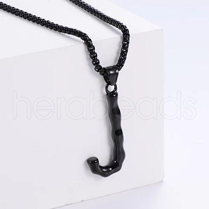 Stylish Stainless Steel Initial Pendant Necklaces SR1473-10-1