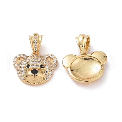 Brass Cubic Zirconia Pendants KK-G453-27G-1