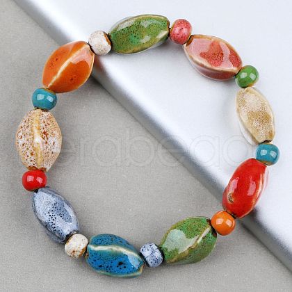 Handmade Porcelain Beaded Stretch Bracelets for Women FS-WG726AB-09-1