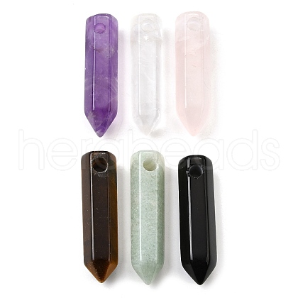 Natural Mixed Gemstone Pointed Pendants G-Q035-01-1