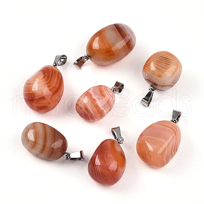 Natural Red Agate Pendants G-N348-01P-1