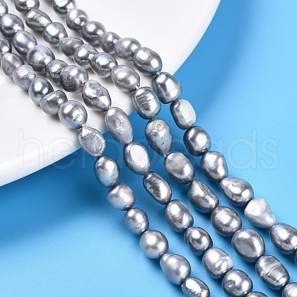 Natural Cultured Freshwater Pearl Beads Strands PEAR-N014-07M-01-1