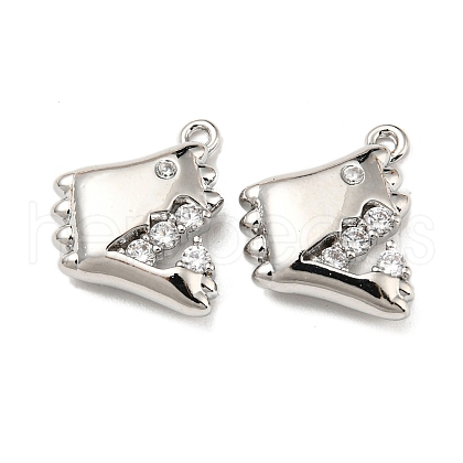 Brass Micro Pave Clear Cubic Zirconia Pendants KK-H460-12P-1