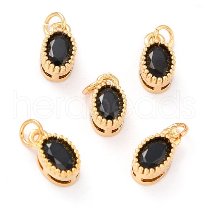 Real 18K Gold Plated Brass Inlaid Cubic Zirconia Charms ZIRC-L100-079G-01-1