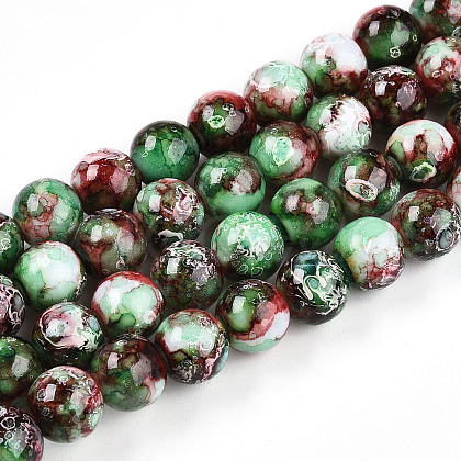 Baking Painted Glass Beads Strands X1-DGLA-N003-10mm-A09-1