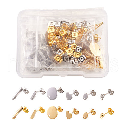 304 Stainless Steel Stud Earring Findings STAS-TA0004-38-1