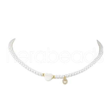 Brass Micro Pave Grade AAA Cubic Zirconia Letter Pendant Necklaces NJEW-JN04771-15-1