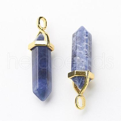 Natural Sodalite Double Terminated Pointed Pendants G-G902-B14-1