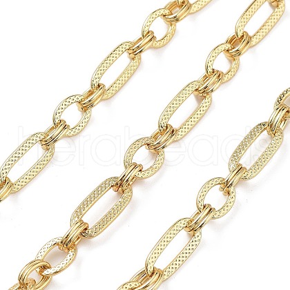 Rack Plating Brass Oval Link Chains CHC-G023-02G-1