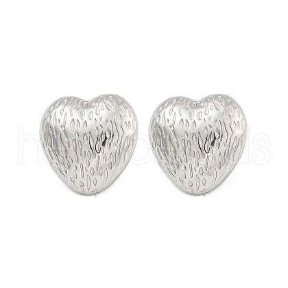 Non-Tarnish Heart 304 Stainless Steel Ear Studs EJEW-L290-029P-1