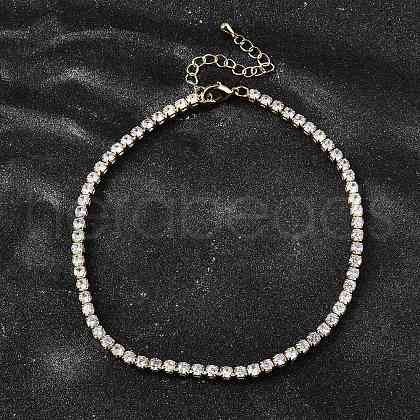 Brass Micro Pave Clear Cubic Zirconia Link Chain Bracelets for Women BJEW-S170-02G-B-1