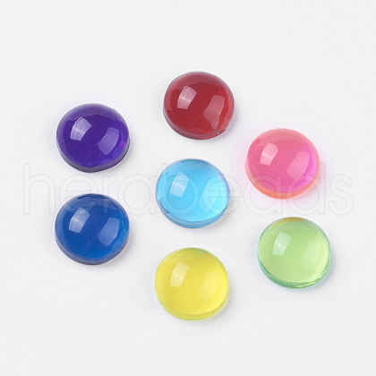 Mixed Color Transparent Resin Dome Cabochons X-CRES-Q092-12mm-M-1