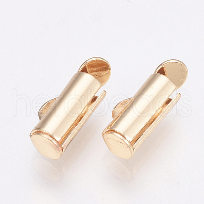 Brass Slide On End Clasp Tubes X-KK-Q747-11D-KC-1
