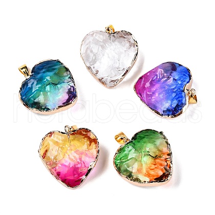 Light Gold Brass Glass Pendants GLAA-N001-24-1