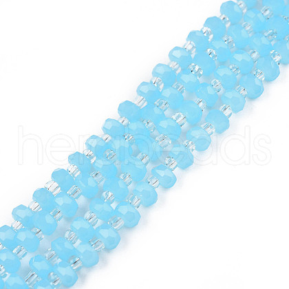 Imitation Jade Glass Beads Strands GLAA-N052-04-B01-1