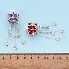 Butterfly & Crown Alloy Rhinestone Tassel Chain Dangle Beads OACR-N141-03-4