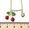 304 Stainless Steel Red Enamel Pendant Necklaces for Women NJEW-U043-02C-G-5