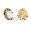 Mother's Day Jewellery Rack Plating Oval Brass With Rhinestone & Natural Pearl Handmade Indonesia Stud Earrings EJEW-U010-02B-G-2