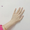 Rectangle Stainless Steel Crystal Rhinestone & Ceramic Finger Rings FS-WG8E554-06-2
