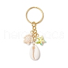 Synthetic Turquoise with Natural Mixed Cowrie Shell Keychain KEYC-JKC01266-4