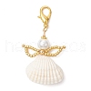 Angel Clam Shell Pendant Decoration HJEW-MZ00245-01-3
