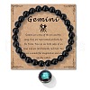 Birthstone Natural Black Obsidian Round Bead Stretch Bracelets QA9771-5-1