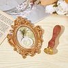 Brass Wax Seal Stamp with Wood Handle AJEW-WH0412-0037-5