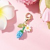 Sunflower Bud Acrylic Glass Seed Beaded Pendant Decorations HJEW-MZ00229-04-2