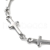 304 Stainless Steel Cross Link Chain Anklets for Women AJEW-AN00679-02-3