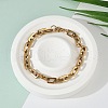 Ion Plating(IP) Rectangle 201 Stainless Steel Chain Bracelets BJEW-N240-06G-1