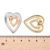 304 Stainless Steel Two Tone Heart Stud Earrings EJEW-C142-14PG-5