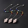 Natural Rose Quartz Cone Dowsing Pendulum Pendants G-G983-04P-02-1