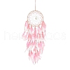 Woven Web/Net with Feather Hanging Ornaments HJEW-G025-03B-1